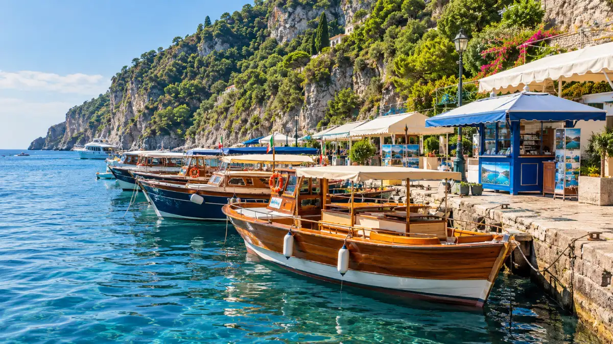Il molo di Marina Grande, punto di partenza dei giri dell’isola